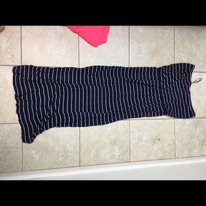 F21 Maxi Navy Striped Dress